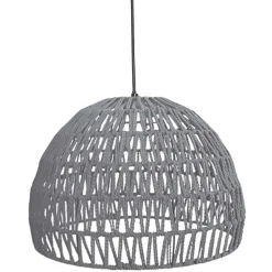 Wohnen Hängeleuchte aus grauem Kordelgeflecht - Elfrid