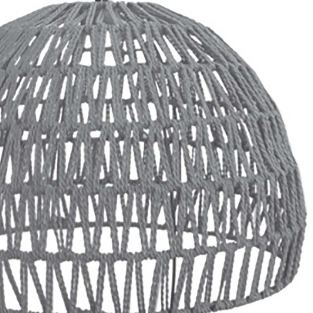 Wohnen Hängeleuchte aus grauem Kordelgeflecht - Elfrid