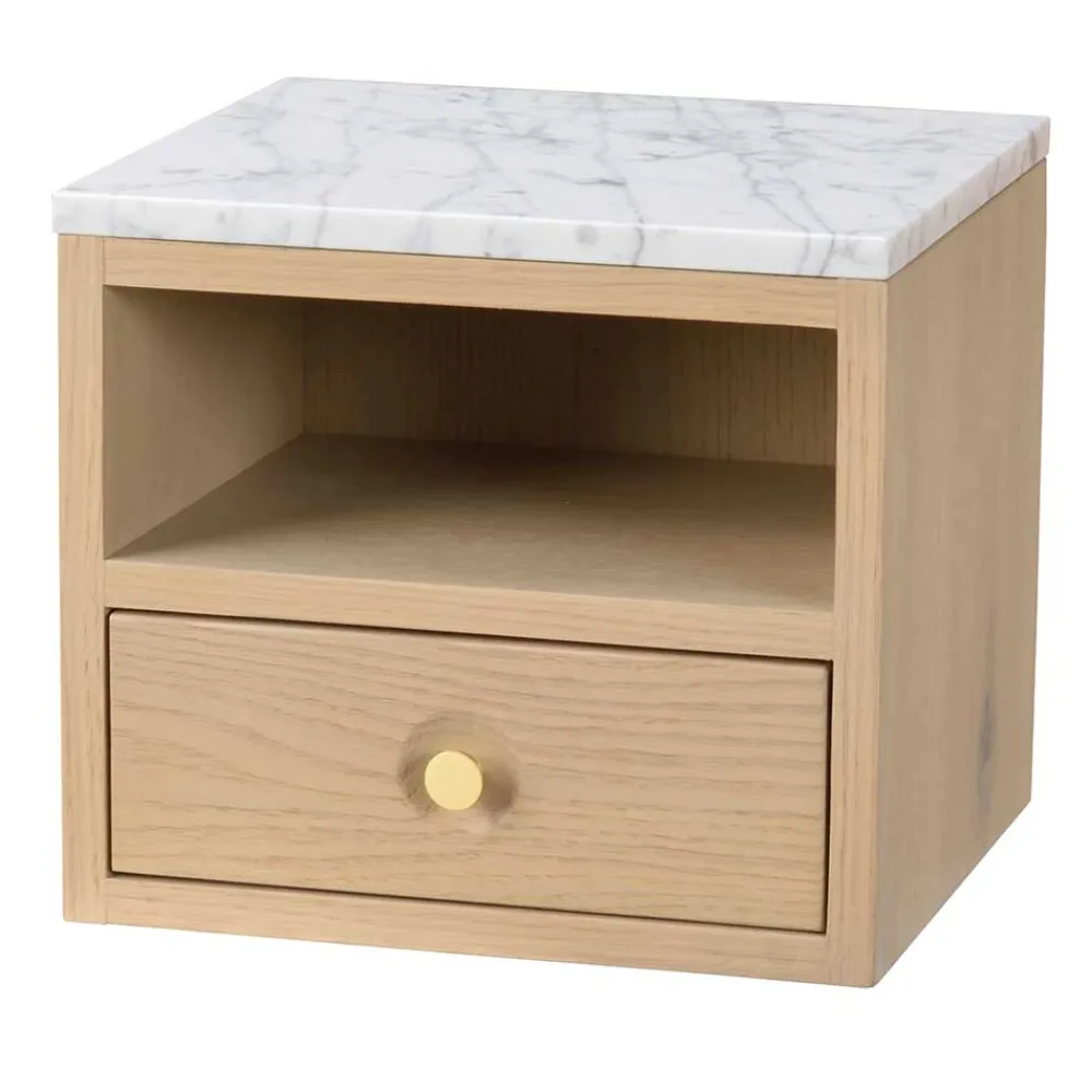 Wohnen Skandinavische Möbel|Sideboards & Kommoden*Hänge-Nachtkommode in Eiche White Wash - Loppa