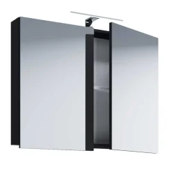 Wohnen Badezimmer Komplett*Hängende Badeinrichtung in Schwarz - Gloriella (dreiteilig)