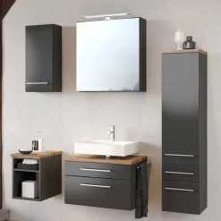 Wohnen Badezimmer Komplett*Hängende Badmöbel in Modern - Estregos (fünfteilig)