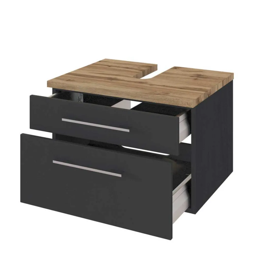 Wohnen Badezimmer Komplett*Hängende Badmöbel in Modern - Estregos (fünfteilig)