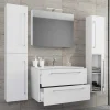 Wohnen Badezimmer Komplett*Hängende Badmöbel in Weiß als Set - Ipsum (vierteilig)