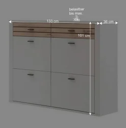 Wohnen Hängende Flurmöbel als Set - Ballina (dreiteilig)