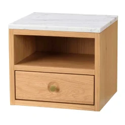 Wohnen Hängende Nachtkonsole mit Fach & Schublade - Sanyra