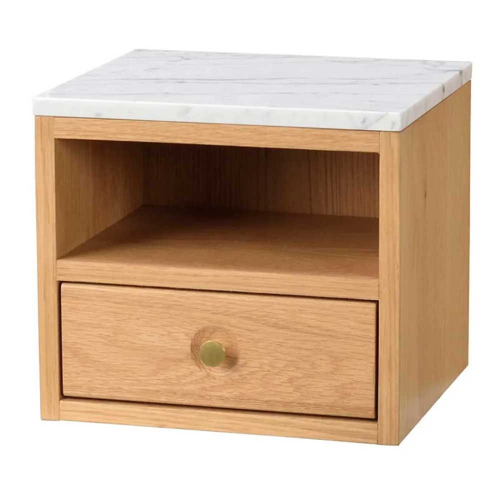 Wohnen Hängende Nachtkonsole mit Fach & Schublade - Sanyra