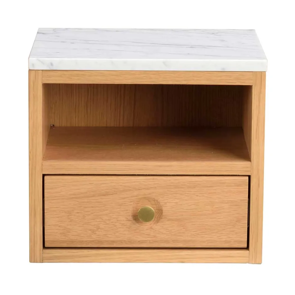 Wohnen Hängende Nachtkonsole mit Fach & Schublade - Sanyra