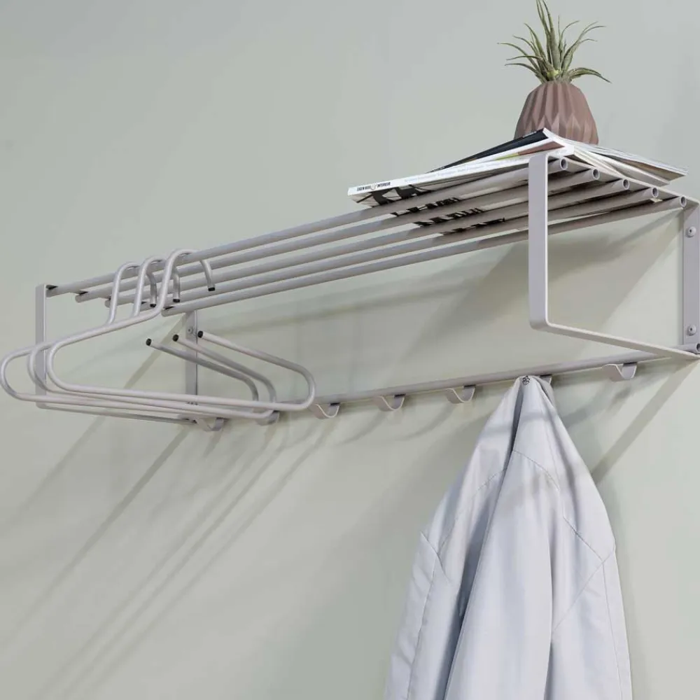 Wohnen Garderoben|Garderoben*Hängende Stahlgarderobe in Taupe - Satroni