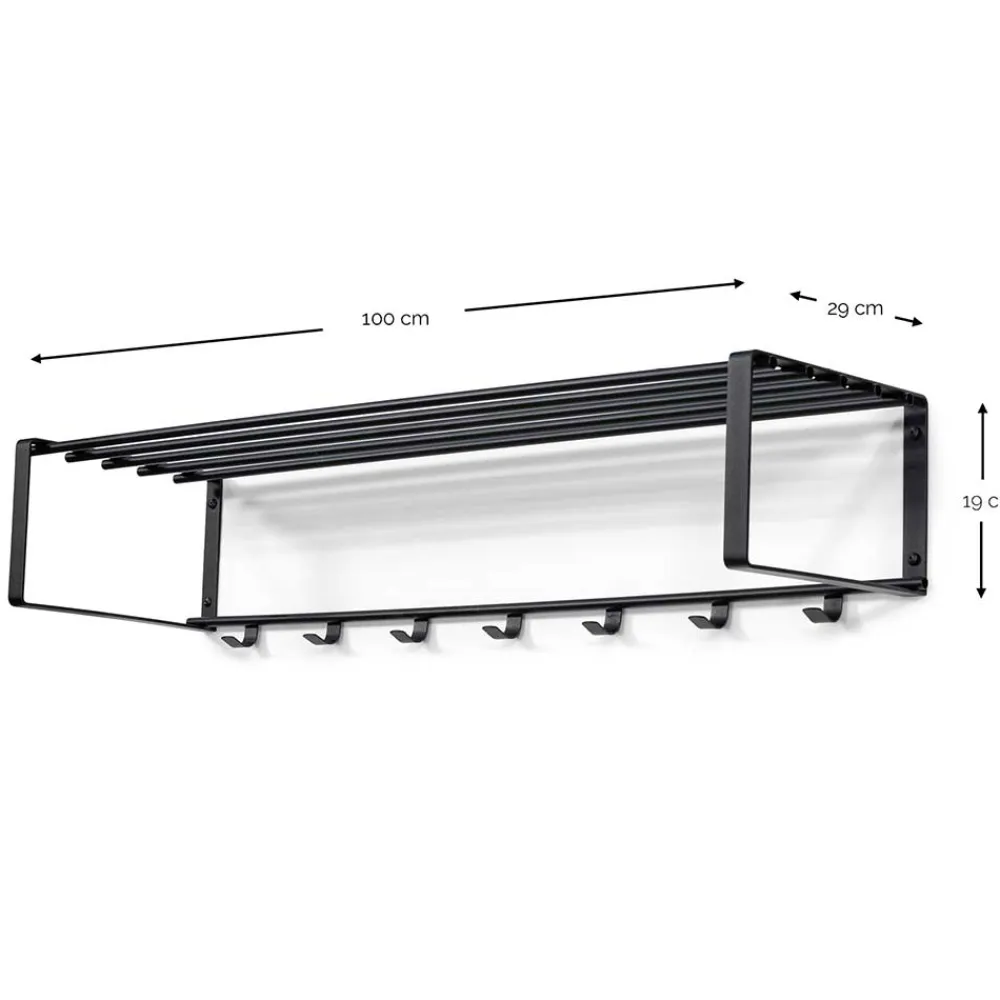 Wohnen Garderoben|Garderoben*Hängende Stahlgarderobe in Taupe - Satroni