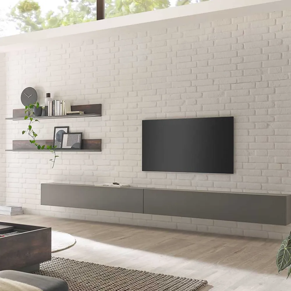 Wohnen Hängende TV Anbauwand modern - Mundo (vierteilig)