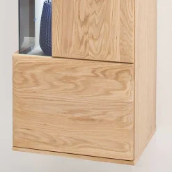 Wohnen Hängende Vitrine in Eiche Bianco teilmassiv Pontros 1-türig