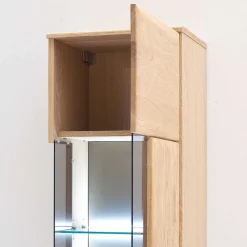 Wohnen Hängende Vitrine in Eiche Bianco teilmassiv Pontros 1-türig