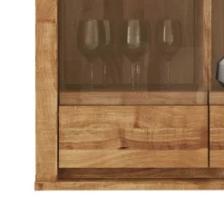 Wohnen Vitrinen|Wohnzimmer-Vitrinen*Hängende Vitrine Nadalia aus Wildeiche Massivholz