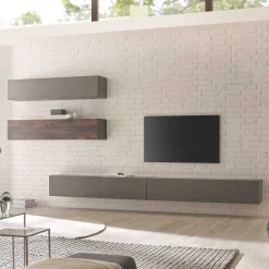 Wohnen Hängende Wohnwand als Möbelset - Mundo (vierteilig)