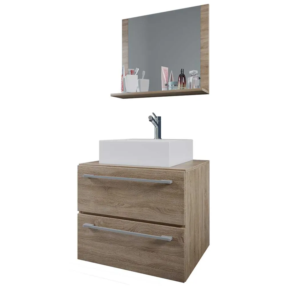 Wohnen Badezimmer Komplett*Hängender Bad Waschplatz modern - Caleena (zweiteilig)