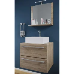 Wohnen Badezimmer Komplett*Hängender Bad Waschplatz modern - Caleena (zweiteilig)