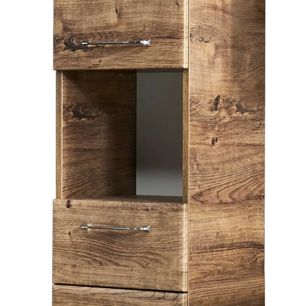 Wohnen Badschränke*Hängender Bad-Hochschrank mit Metallgriffen - Miss X