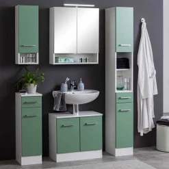 Wohnen Hängender Badschrank in Grün & Weiß - Loenixa I