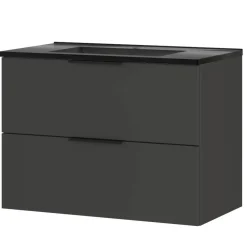 Wohnen Waschtisch|Waschbeckenunterschränke*Hängender Bad-Waschtisch in Dunkelgrau - Fanito