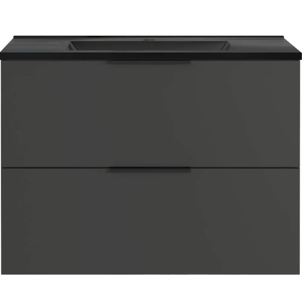 Wohnen Waschtisch|Waschbeckenunterschränke*Hängender Bad-Waschtisch in Dunkelgrau - Fanito