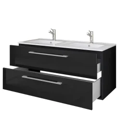 Wohnen Glasmöbel|Badezimmer Komplett*Hängender Doppel-Waschplatz Set - Vinkoja (zweiteilig)