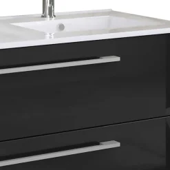 Wohnen Glasmöbel|Badezimmer Komplett*Hängender Doppel-Waschplatz Set - Vinkoja (zweiteilig)