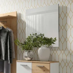 Wohnen Hängender Flurspiegel in Weiß - Vatros