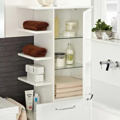 Wohnen Hängender Midi-Badschrank in Weiß - Estateas