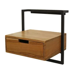 Wohnen Kommoden|Nachttische*Hängender Wand-Nachttisch aus Akazie Massivholz - Lescas