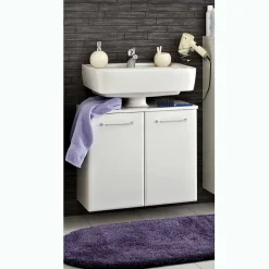 Wohnen Waschtisch|Waschbeckenunterschränke*Hängender Waschbeckenunterschrank in Weiß - Estateas