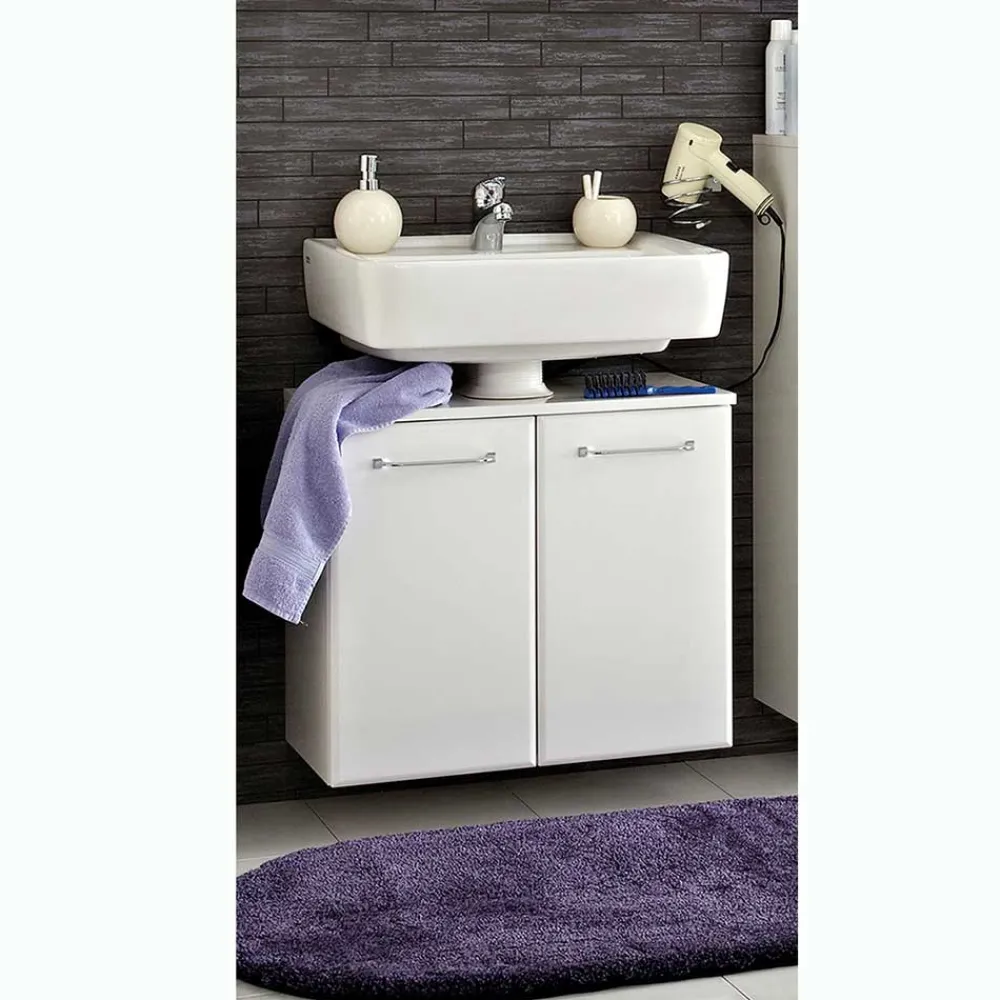 Wohnen Waschtisch|Waschbeckenunterschränke*Hängender Waschbeckenunterschrank in Weiß - Estateas