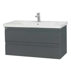 Wohnen Graue Möbel|Waschtisch*Hängender Waschtisch in Anthrazit - Idamoro