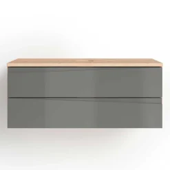 Wohnen Hängender Waschtisch in Grau und Wildeichefarben - Join