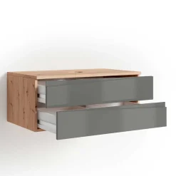 Wohnen Hängender Waschtisch in Grau und Wildeichefarben - Join