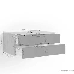 Wohnen Hängender Waschtisch in Grau und Wildeichefarben - Join
