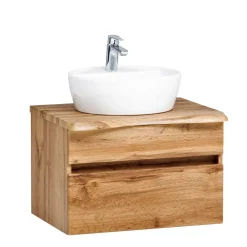 Wohnen Hängender Waschtisch in Holzoptik - Drumias