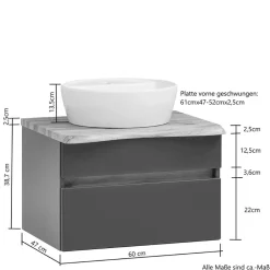 Wohnen Hängender Waschtisch in Holzoptik - Drumias