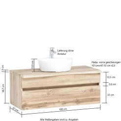 Wohnen Hängender Waschtisch in Holzoptik - Drumias