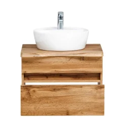 Wohnen Hängender Waschtisch in Holzoptik - Drumias