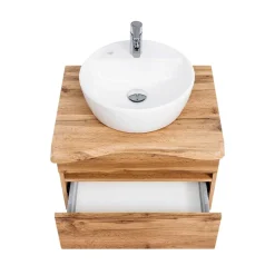 Wohnen Hängender Waschtisch in Holzoptik - Drumias