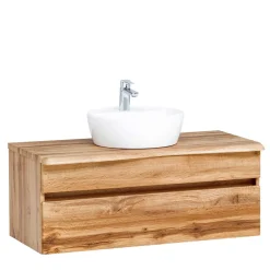 Wohnen Hängender Waschtisch in Holzoptik - Drumias
