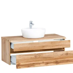 Wohnen Hängender Waschtisch in Holzoptik - Drumias