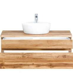 Wohnen Hängender Waschtisch in Holzoptik - Drumias