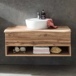 Wohnen Waschtisch|Waschbeckenunterschränke*Hängender Waschtisch mit Baumkante - Tofias