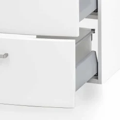 Wohnen Hängender Waschtisch mit Glasbecken in Grau - Anjunica