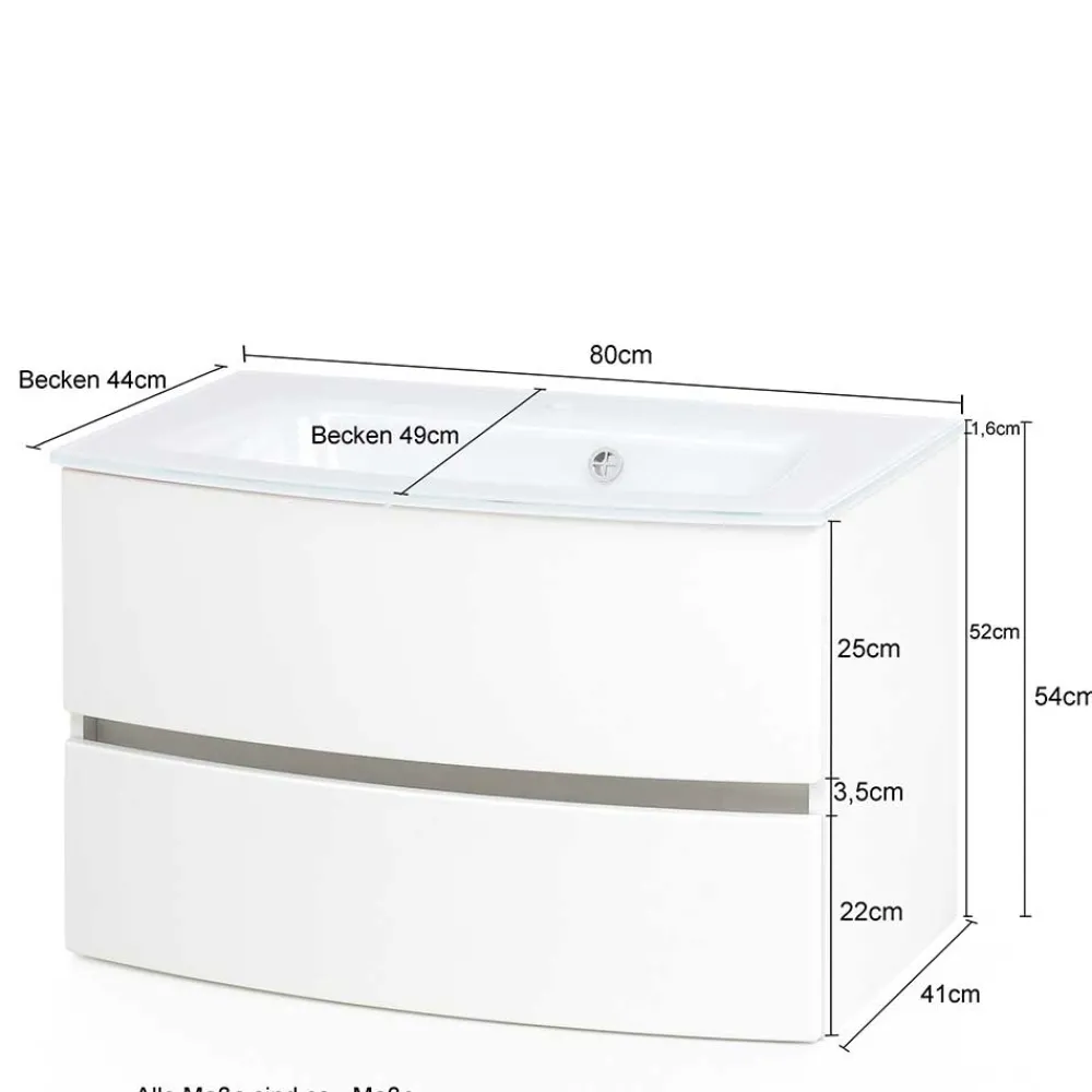 Wohnen Waschtisch|Waschbeckenunterschränke*Hängender Waschtisch mit Glas Waschbecken - Neuvana