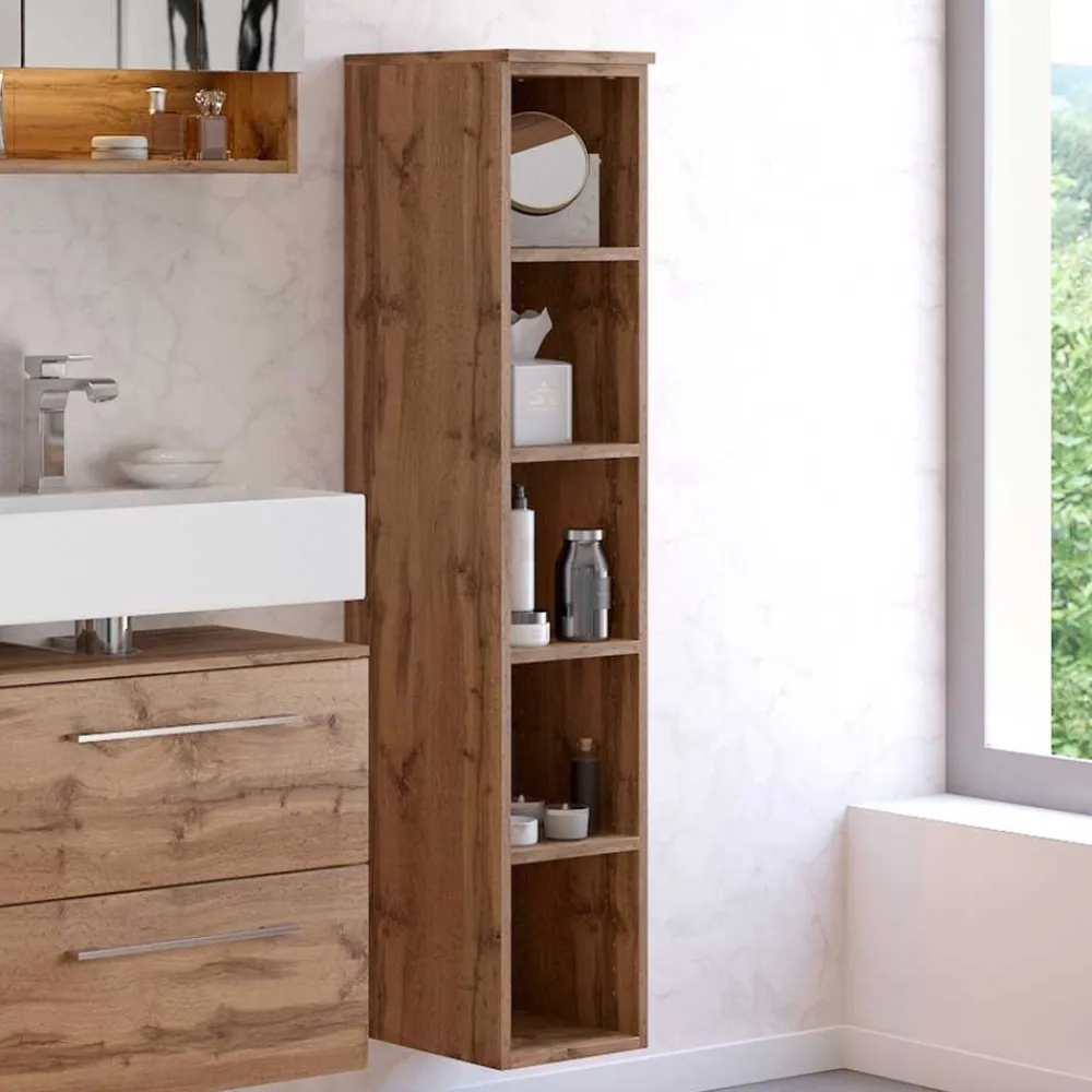 Wohnen Badregale*Hängendes Badezimmer Regal 25x130x35 cm - Lemnas