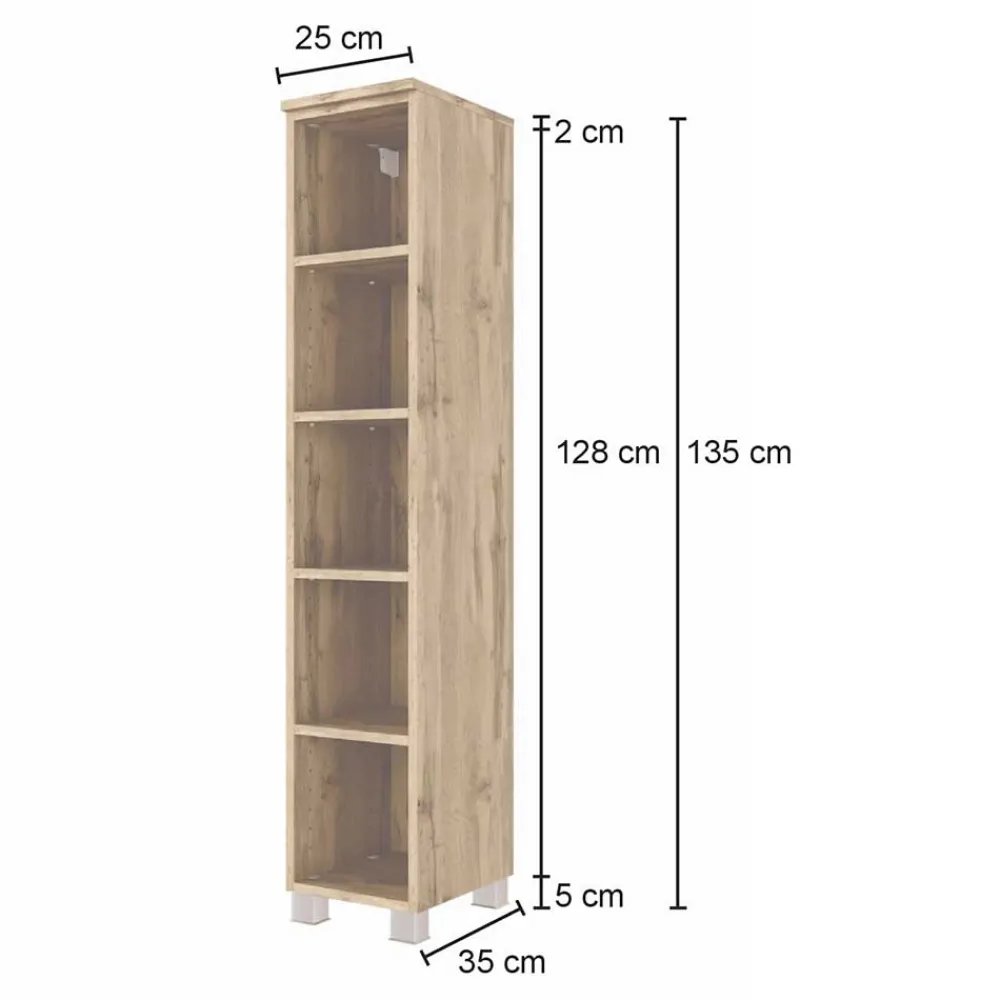 Wohnen Badregale*Hängendes Badezimmer Regal 25x130x35 cm - Lemnas