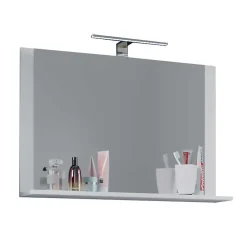 Wohnen Glasmöbel|Badezimmer Komplett*Hängendes Badezimmerset in Weiß - Ipsum (vierteilig)