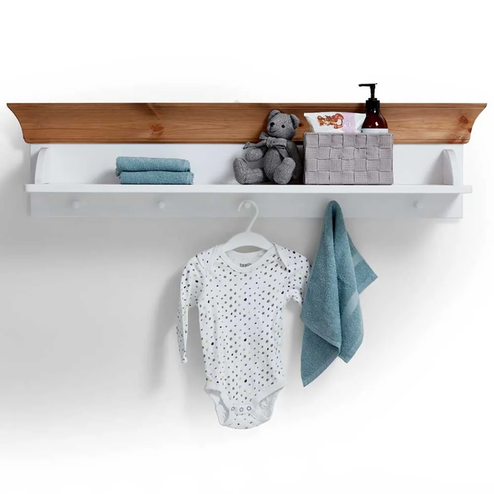 Kinder Wohnen Hängendes Board in Weiß & Laugenfarben - Sibiuta